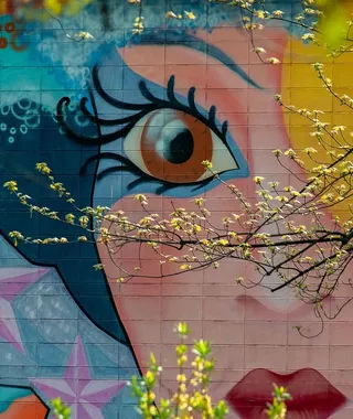 California San Francisco Mission district mural of hispanic artist wall painting. Image shot 2012. Exact date unknown.