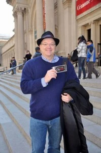 Author Deston Nokes proudly posing with his New York CityPASS.